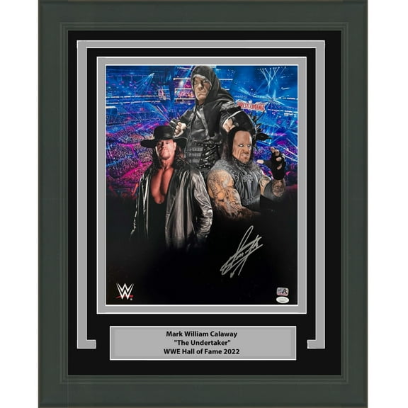 Framed Autographed/Signed Mark William Calaway "The Undertaker" 16x20 WWE Wrestling Photo JSA COA