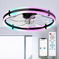 thumbnail image 1 of Ventilador de techo Addlon 61 cm RGB con control por app y control remoto - Negro, 1 of 9