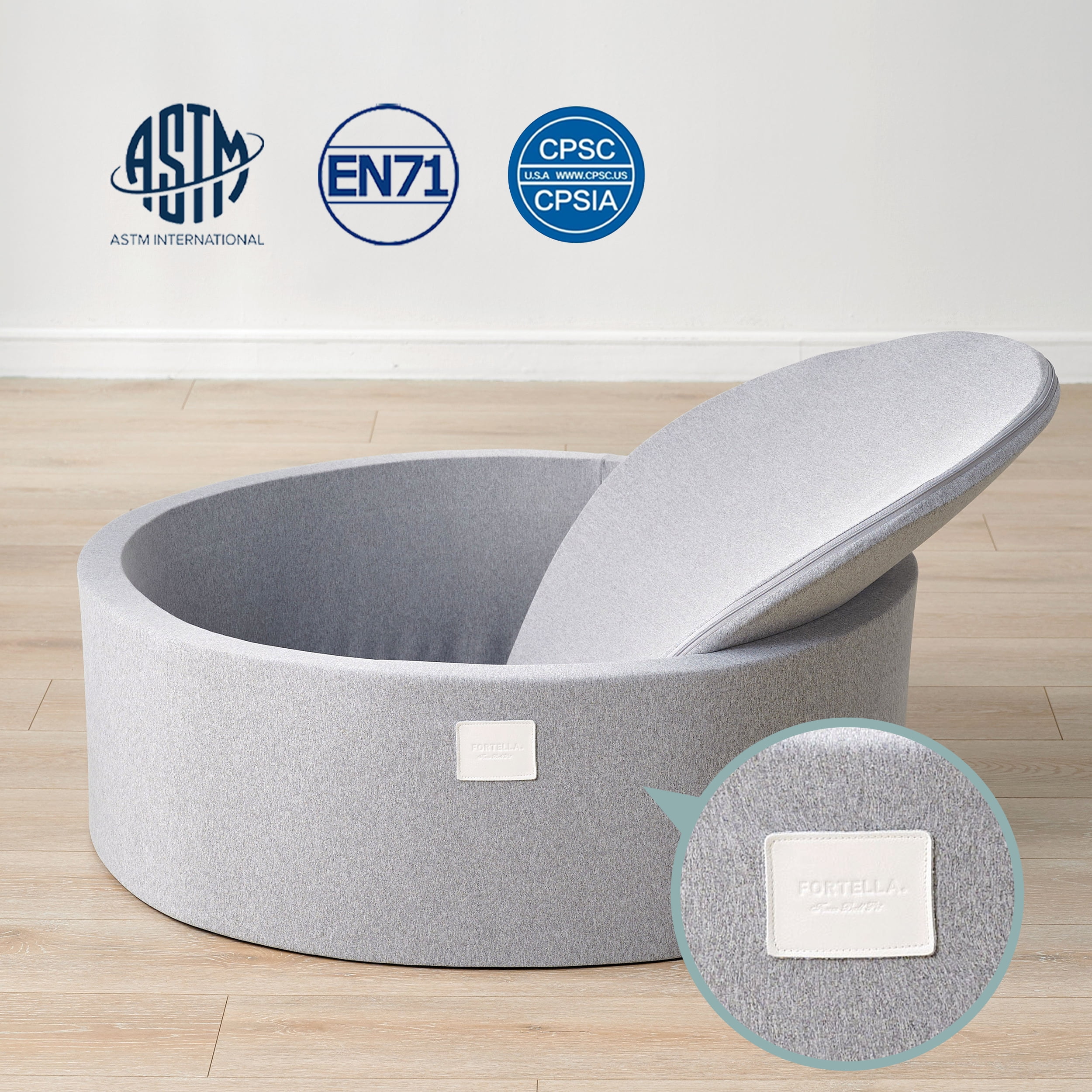 Buy Fortella Foam Ball Pit w/ 200 Balls Included 2.75 in, Round Ball Pit for Toddlers Kids