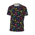 thumbnail image 6 of Wukai Colorful Palms Print Men's Short-Sleeved Mesh T-Shirt,Quick-Dry Short Sleeve Workout T-Shirt-X-Small, 6 of 8