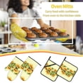 thumbnail image 5 of Pofeuu Sunflowers On A Yellow Background Print Oven Mitts and Pot Holders 4 pcs Set,High Heat Resistant 500 Degree Extra Thicken Long Kitchen Cotton Oven Glove for Cooking, 5 of 6