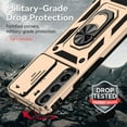 thumbnail image 6 of for Samsung Galaxy S23 FE Rugged Phone Case with Sliding Camera Cover, Kickstand TPU Bumper Drop Proof Durable Military Grade Protective Case Cover for Samsung Galaxy S23 FE, Gold, 6 of 8
