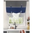 thumbnail image 3 of Black Grey Navy Blue Striped Tie Up Curtains for Window, Geometric Horizontal Simple Lines Thermal Insulted Balloon Shade Adjustable Rod Pocket Curtains Valance for Kitchen Bathroom Café 42 x 63, 3 of 7