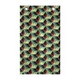 thumbnail image 1 of Mosaic Hanging Pocket Organizer, Retro Design Abstract Hexagon Shapes Geometric Minimalistic Art, Printed Polyester Storage Bag with Pockets, 21" x 31", Dark Coral Green and Yellow, 1 of 2