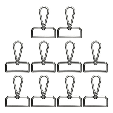 Uxcell 10pcs Metal D Ring Lobster Claw Clasp 1.5" 360° Swivel Snap Hook, Gunmetal