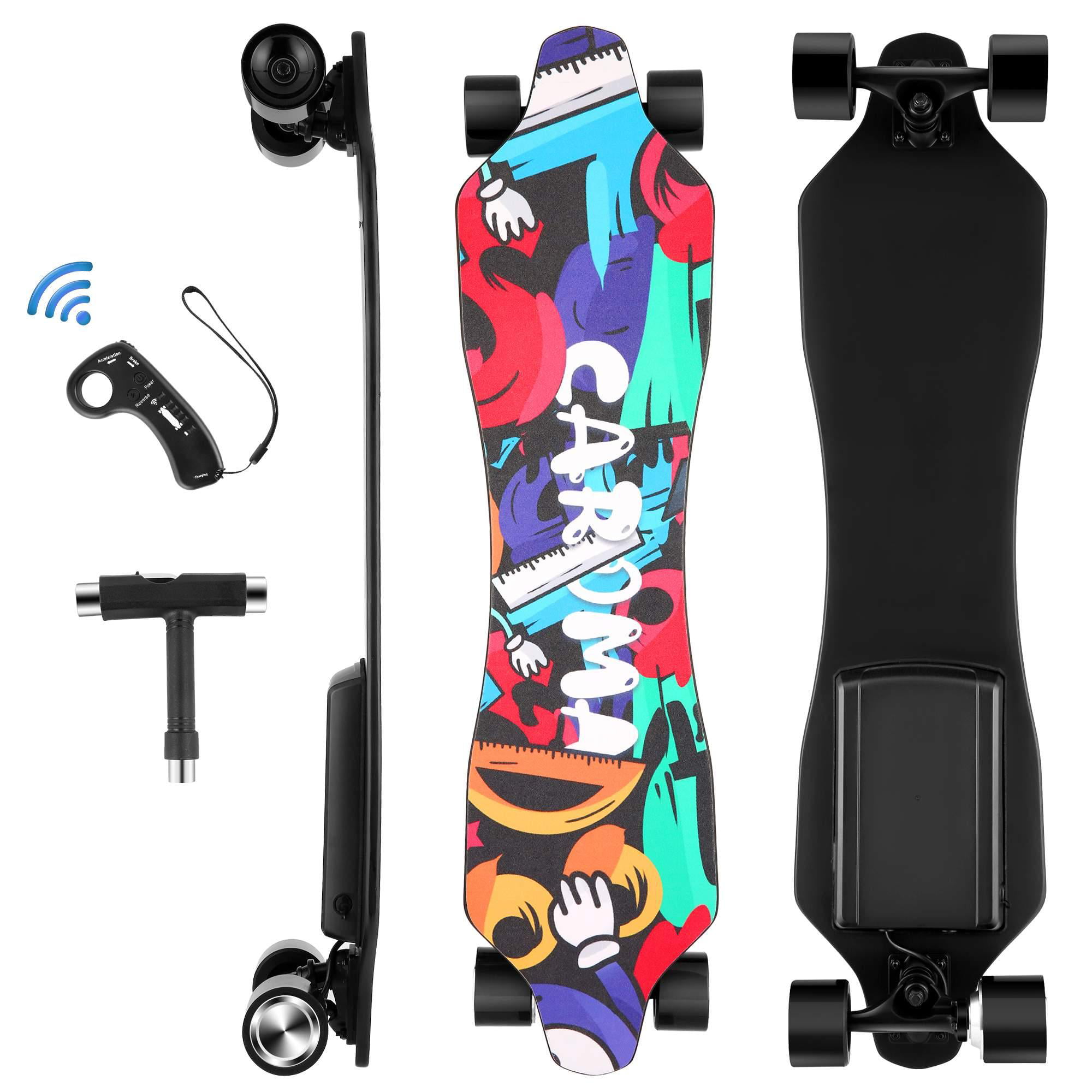 CAROMA® Electric Skateboard Longboard 250W Complete Skateboard Remote Control 