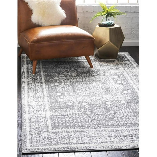 Unique Loom 3145805 2 x 3 ft. Cavalli Rosso Rectangular Rug, Gray