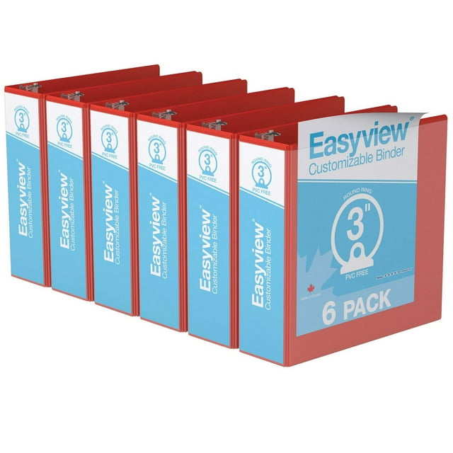 Davis Group, Easyview Premium, Round Ring, Customizable, View Binder, 6 Pack, 3"