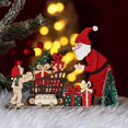 thumbnail image 4 of Justup Decoraciones navideñas Adorno de Papá Noel Pintado de Madera Placa de Escritorio para el hogar Forma de Adorno 9, 4 of 4
