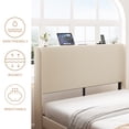 thumbnail image 5 of Queen Size Bed Frame with Charging Station, Upholstered Platform Bed with Wingback Headboard, No Box Spring Needed, Noise Free, Easy Assemble, Beige, 5 of 10