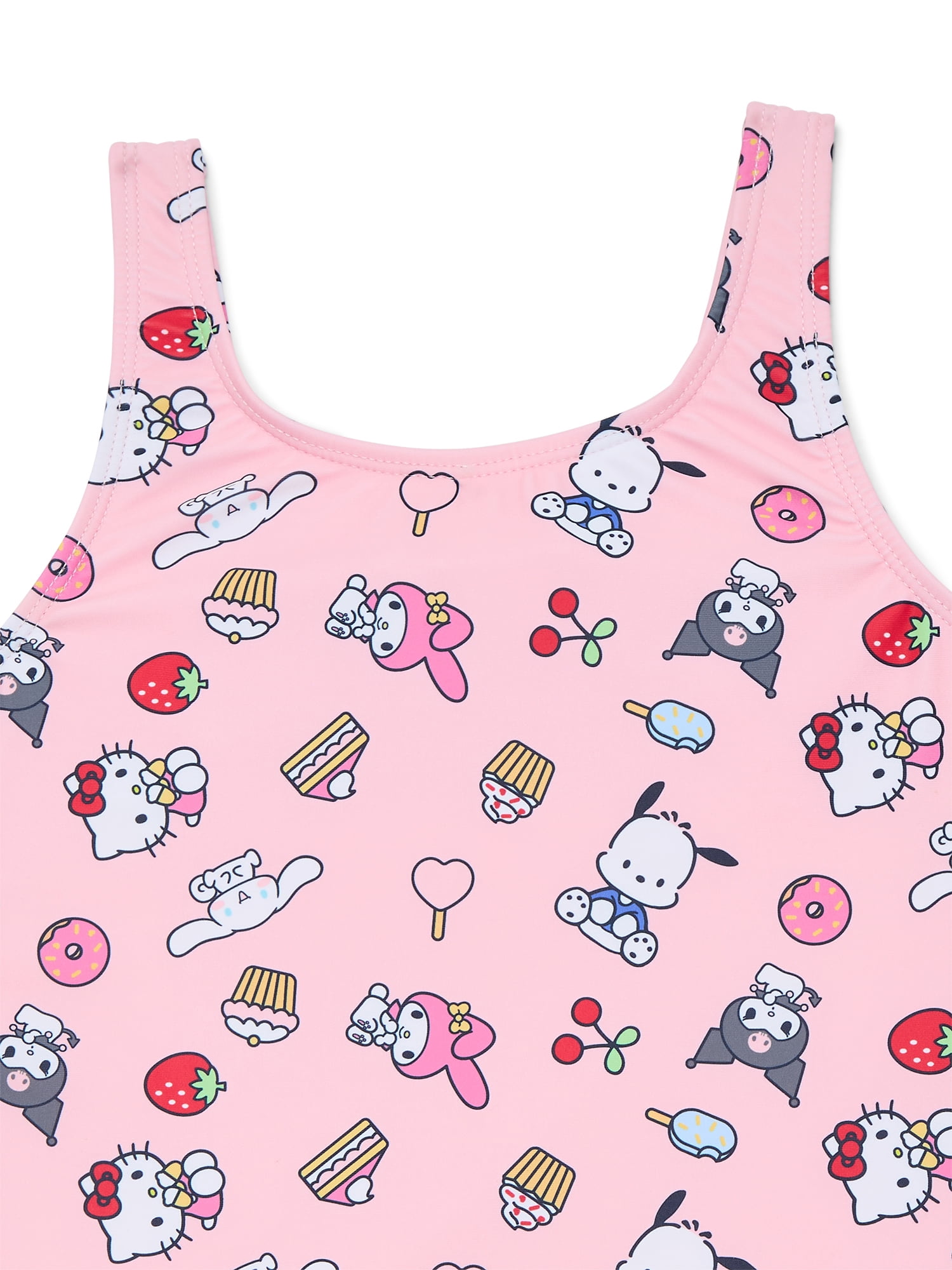 Wonder Nation Girls Hello Kitty Character One Piece Swimsuit, Sizes 4-12