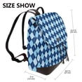 thumbnail image 2 of Balery Blue Squares Mochila de Cuero para Mujeres, Gran Capacidad, Bolsa de Viaje Multifuncional, Mochila de Cuero y Bolsa de Hombro para Mujeres, 2 of 4