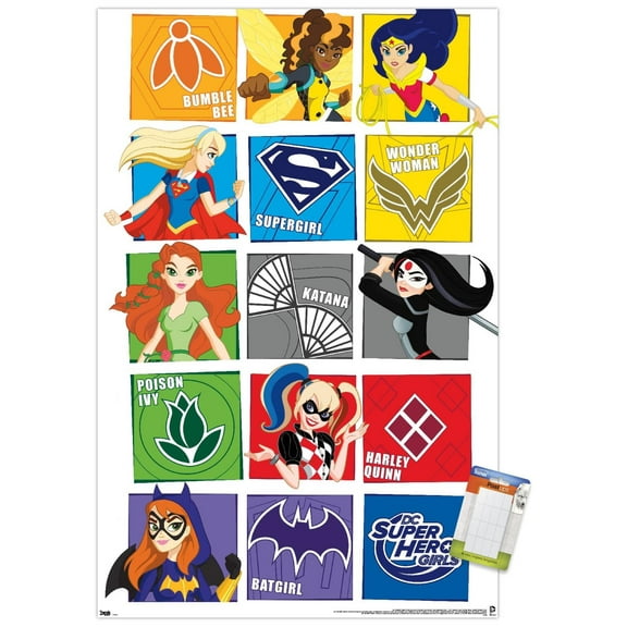 DC Comics TV - DC Superhero Girls - Grid Wall Poster, 14.725" x 22.375"