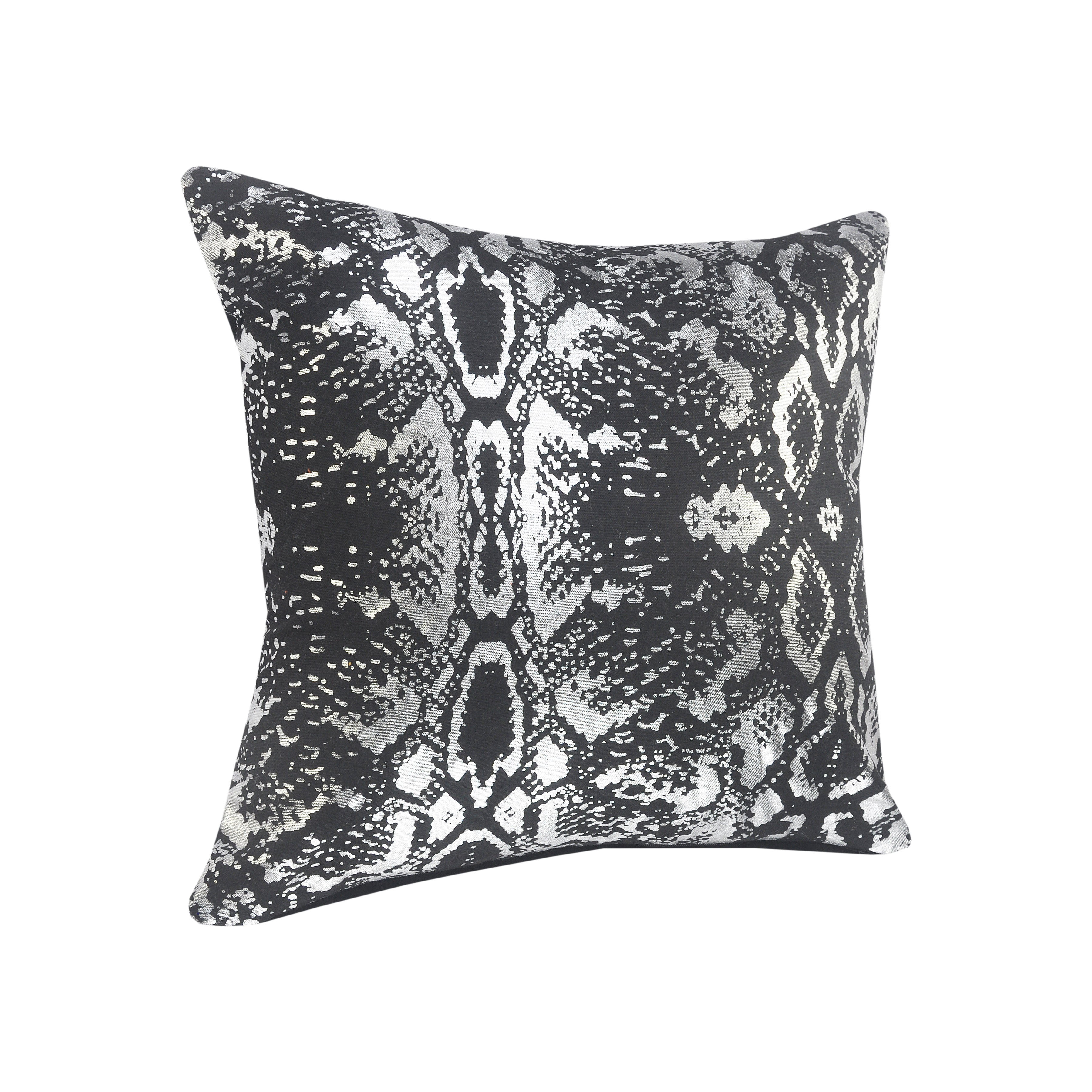 Ox Bay 20" x 20" Black/ Silver Animal Organic Cotton Pillow Cover