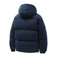 thumbnail image 4 of hlysgo Mens Winter Puffer Jackets with Hood Warm Zip up Quilted Puffy Coat Big Men's Winter Coat Thicken Thermal Going Out Jacket Navy L, 4 of 4