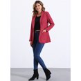 thumbnail image 4 of DARING DIVA Women's Faux Suede Lapel Collar One Button Dressy Suit Jacket S Red, 4 of 6