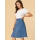 thumbnail image 4 of INSPIRE CHIC Faldas De Mezclilla Para Mujer Falda Vaquera Midi Con Botones Y Dobladillo Sin Rematar Azul XS, 4 of 6
