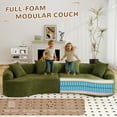 thumbnail image 5 of Timbernest Sectional Couch, 110" Curved Chenille Sleeper Sofa, 4 Seater Modular Sectional with 4 Pillows for Living Room, Green, 5 of 10