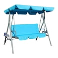thumbnail image 1 of GOLDSUN 3 Person Glider Swing Hammock Chair w/ Utility Tray & Canopy, Blue, 1 of 8