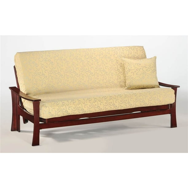 Modern Futon Frame In Solid Wood Standard Twin Rosewood Walmart Com Walmart Com