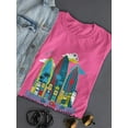 thumbnail image 3 of Surfs Up Dude Cartoon Art Shaped T-Shirt Women -Image by Shutterstock, Female XX-Large, 3 of 4