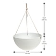 thumbnail image 3 of Acerra 14" Hanging Basket, White (13.8Diameter x 6.7"H), 2 Pack, 3 of 4