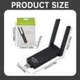thumbnail image 2 of Wireless USB 3.0 WiFi Adapter for Desktop PC, AC 1300Mbps USB WiFi Dual-Band Network Adapter for PC with 400Mbps/2.4G 867Mbps/5G,Dual 5Dbi Antennas, Wireless WiFi Dongle for Windows11/10/8/7/Vista/XP, 2 of 8