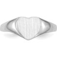 thumbnail image 4 of 14K White Gold 8.5X9.0mm Closed Back Heart Signet Ring (Size 5) Made In United States rs588, 4 of 5