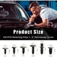 thumbnail image 2 of Yazoeia 146PCS Car Retainer Clips, 6 Popular Sizes Nylon Auto Push Pin Rivets Set with Fastener Remover, Trim Panel Fender Bumper Shield Fasteners, Push Retainers Clip Replacement Kit CJC912-115874, 2 of 6
