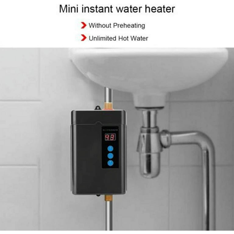 SHIOUCY MTWH Electric Water Heater - 110 Volt Mini Instant Hot Water Heater  - Instant Inline Water Heater Under Sink on Demand with LCD Digi