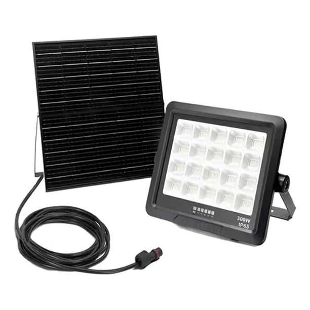Reflector LED Solar para Exteriores de 300W, Recargable con Luz Tenue, Impermeable IP65, Luz Blanca Fría,Aigostar