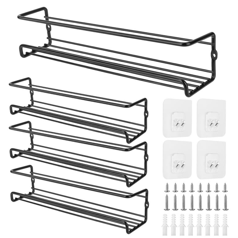 Dropship 4Pcs Wall Mount Spice Racks Seasoning Herb Jar Holder Organizer  Kitchen Pantry Door Storage Shelf to Sell Online at a Lower Price