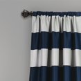 thumbnail image 2 of Lush Decor Stripe Room Darkening 95" x 52" Stripe Navy 100% Polyester 3" Rod Pocket 2-Pc Set Window Panel, 2 of 9