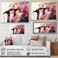 thumbnail image 4 of Designart "Vocal Expression Pink and Black Musical Artistry II" Music Floater Framed Canvas Wall Art, 4 of 7