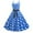 Blue, variant on Elainilye Fashion Party Dresses for Women Vintage Print Round Neck Sleeveless Dress Polka A-Line Dress,Green