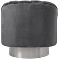 thumbnail image 5 of Meridian Furniture Farrah Grey Velvet Swivel Accent Chair, 5 of 11