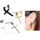 thumbnail image 3 of Xiao Hua Pendientes de acero inoxidable con forma de cruz, piercings, para hombre y mujer (par negro), 3 of 4
