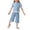 Blue, variant on Karoyedx Girls Summer Clothes Girls Clothes Summer Short Sleeve Print Top Flared Pants 2PCS Set Little Girl Outfits Pink Size,6-7 Years