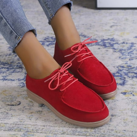 

Lhked Woman s Casual Comfortable Round Toe Low Heels Shoes Solid Color Shoes Dress Shoes Size7