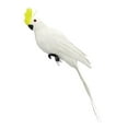 thumbnail image 2 of Simulación Estatua de loro Favores de fiesta Accesorios de fotografía Estatua de pájaros emplumados falsos para el hogar Patio Patio Césped Pared al blanco y amarillo Macarena Estatua de loro de simulación, 2 of 7