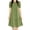 Army Green, variant on Women's Casual Short Sleeve Midi Dresses Stylish Button Front A-Line Swing Dresses with Puff Sleeves & Tiered Hem