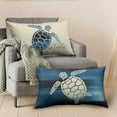 thumbnail image 5 of Sea Turtle Lumbar Pillow Covers Beach Ocean Themed Rectangle Waist Pillowcase 12x20 Navy Blue and Beige Cotton Linen Throw Pillow Covers Set of 2 for Bed Sofa Couch Home Decor, 5 of 6