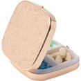 thumbnail image 1 of Portable Metal Travel Medicine Box/Storage Box (Square 3 Compartments, Square Gold), 1 of 7