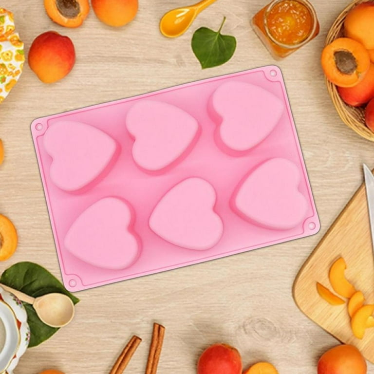 Tohuu Silicone Heart Molds 6-Cavity Large Cake Mould Silicone Reusable  Multipurpose DIY Molds for Making Cake Candy Gumdrop Jelly Muffin Cupcake  apposite 