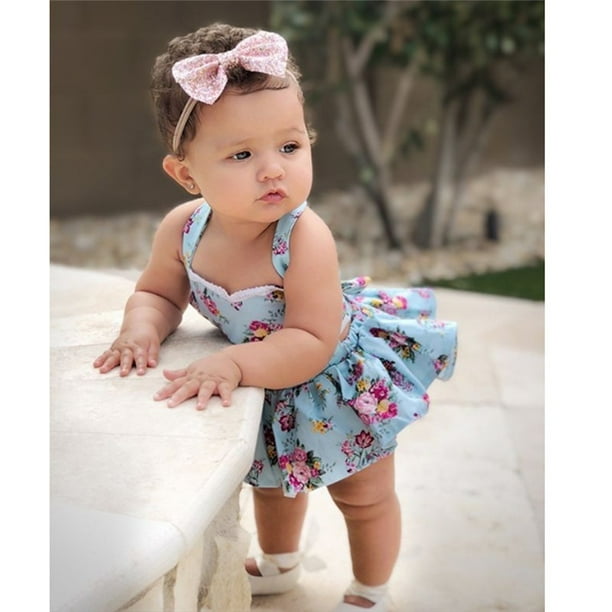 Newborn Baby Girl Ruffle Sleeveless Romper Jumpsuit Backless Bodysuit  Summer Outfits Clothes 