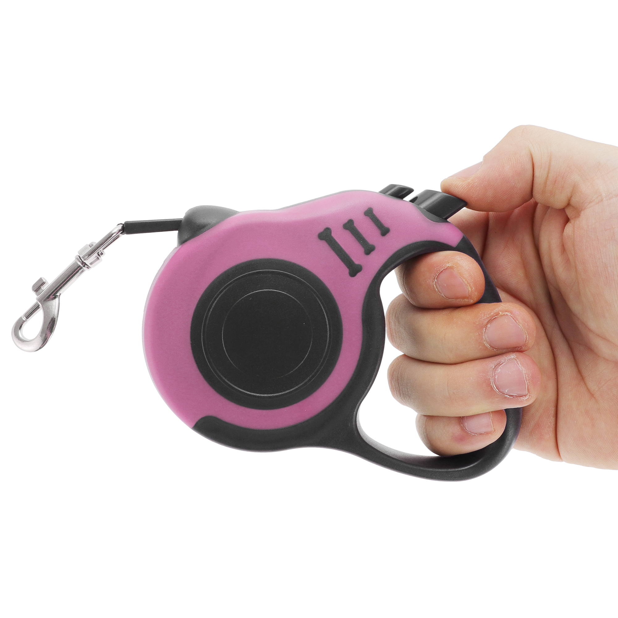 Unique Bargains Retractable Pet Leash Ergonomic Dog Leash with Handle Pink 118.11"