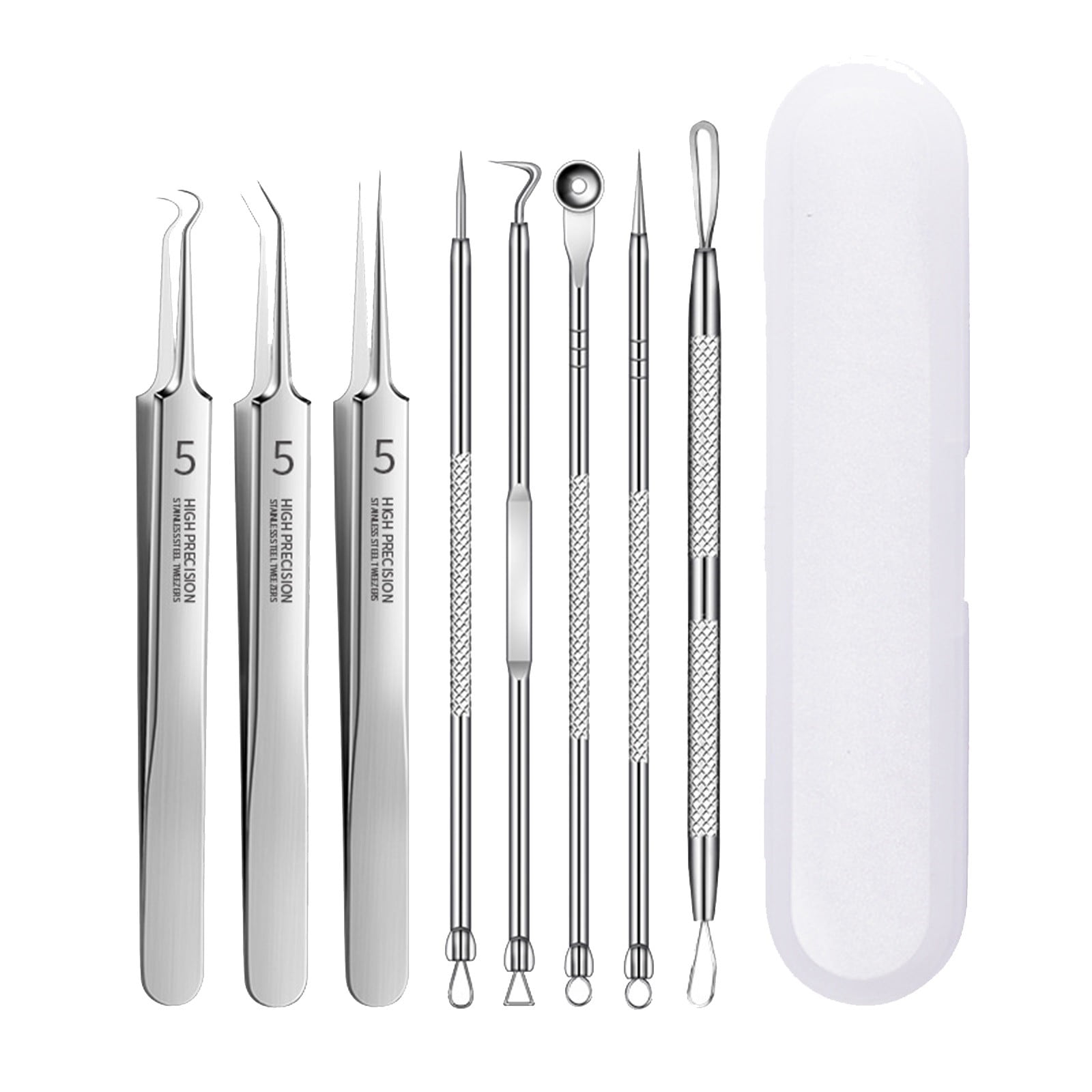 Comedone & Blackhead Extractor Tool Kit - 6 Piece Stainless Steel Acne Blemish Remover Set