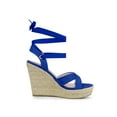 thumbnail image 3 of BLISSFUL STEP Women's Crisscross Espadrille Platform Lace Up Wedge Sandals, 3 of 7