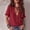 Wine Red, variant on Morttic Women's Solid Color V-Neck Ruffle Trim Puff Sleeve Blouse – Loose Bohemian Summer Vacation & Daily Top Wine Red,S