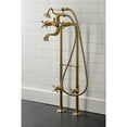 thumbnail image 3 of Kingston Brass CCK246K7 Essex Freestanding Clawfoot Tub Faucet Package with Supply Line, Brushed Brass, 3 of 7